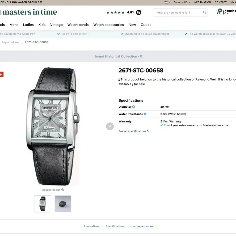 [Vintage & Rare] Raymond Weil "Don Giovanni" Collection - Sapphire Watch - Picture 11 of 11